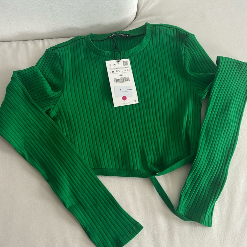 New ZARA green long sleeve